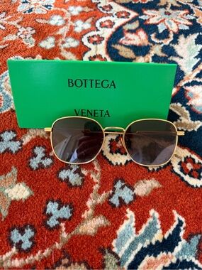 Bottega Veneta Gold Sunglasses BV1014SK